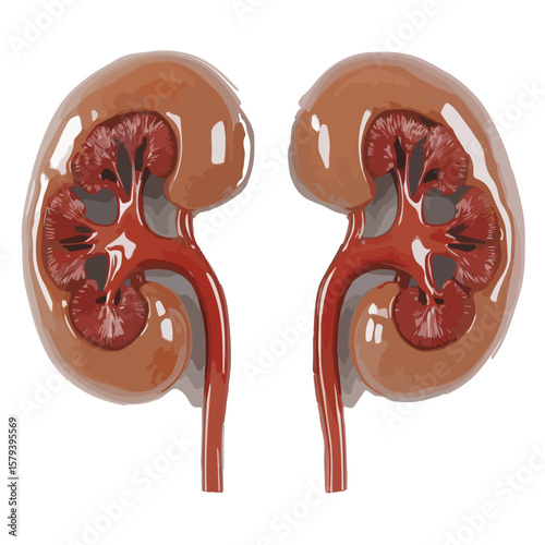 Human Kidney Anatomy clipart Vector