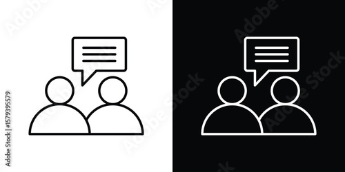 Job interview icon in outline and solid vector sign for web
