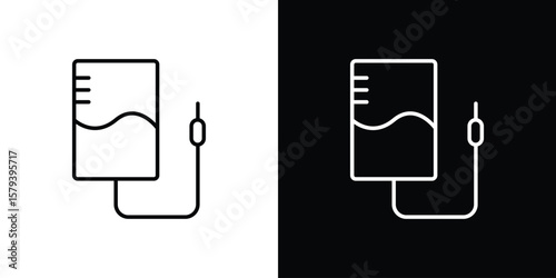 Intravenous icon in outline and solid vector sign for web