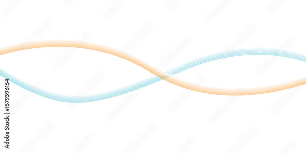 Naklejka premium Abstract colorful wave element for design. Digital frequency track equalizer. Stylized line art background.Vector illustration.Wave with lines created using blend tool.Curved wavy line, smooth stripe 
