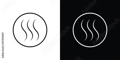 Hot icon in outline and solid vector sign for web