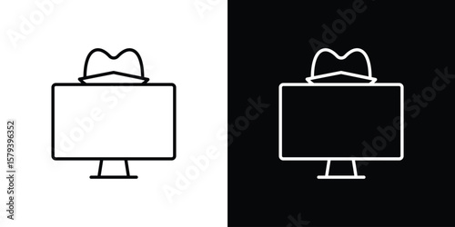Hacker icon in outline and solid vector sign for web
