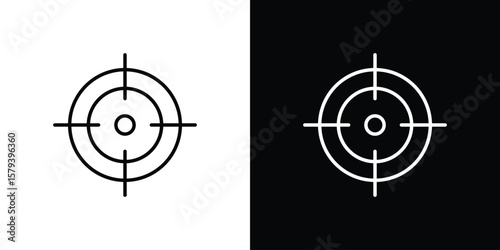 Gun target icon in outline and solid vector sign for web
