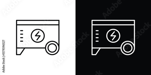 Generator icon in outline and solid vector sign for web