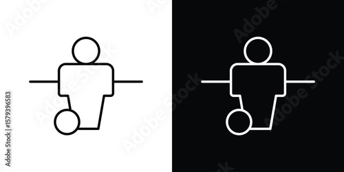 Foosball icon in outline and solid vector sign for web