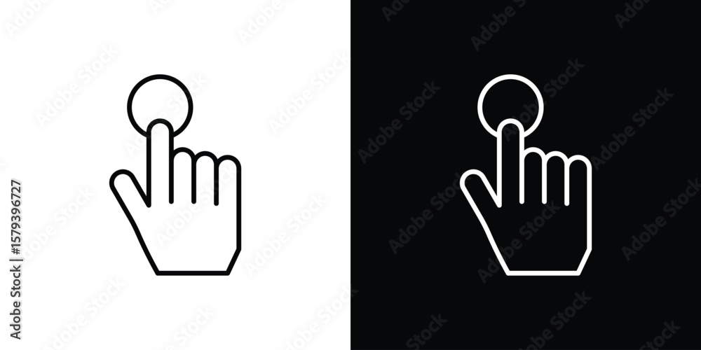 Obraz premium Finger control icon in outline and solid vector sign for web