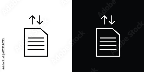 File sharing icon in outline and solid vector sign for web