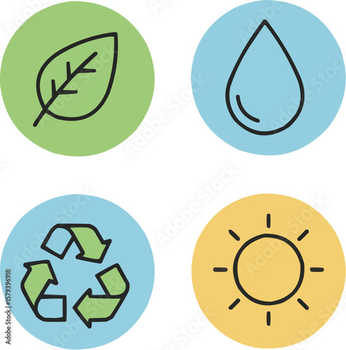 Minimalist Environmental Icons Circle