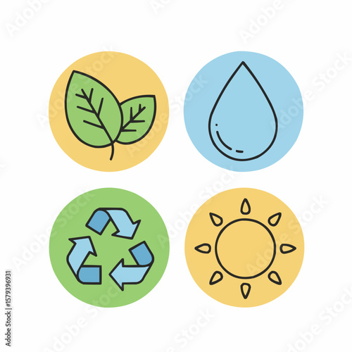 Circular Eco-Friendly Symbols Vector