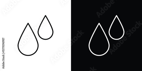 Drop icon in outline and solid vector sign for web