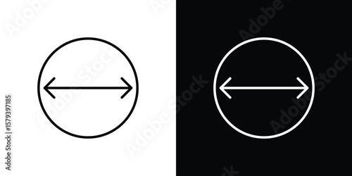 Diameter icon in outline and solid vector sign for web