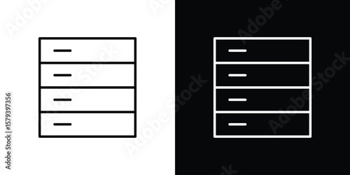 Data center icon in outline and solid vector sign for web