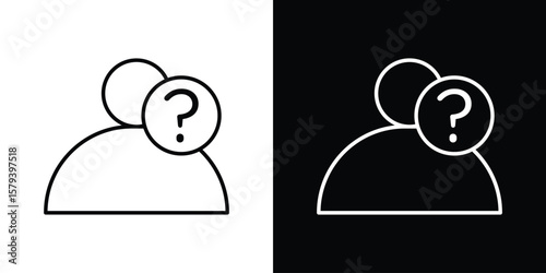 Curious human icon in outline and solid vector sign for web