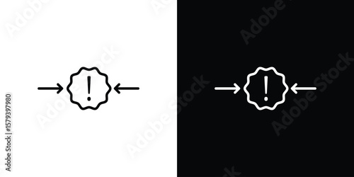 Conflict icon in outline and solid vector sign for web