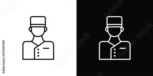 Concierge icon in outline and solid vector sign for web