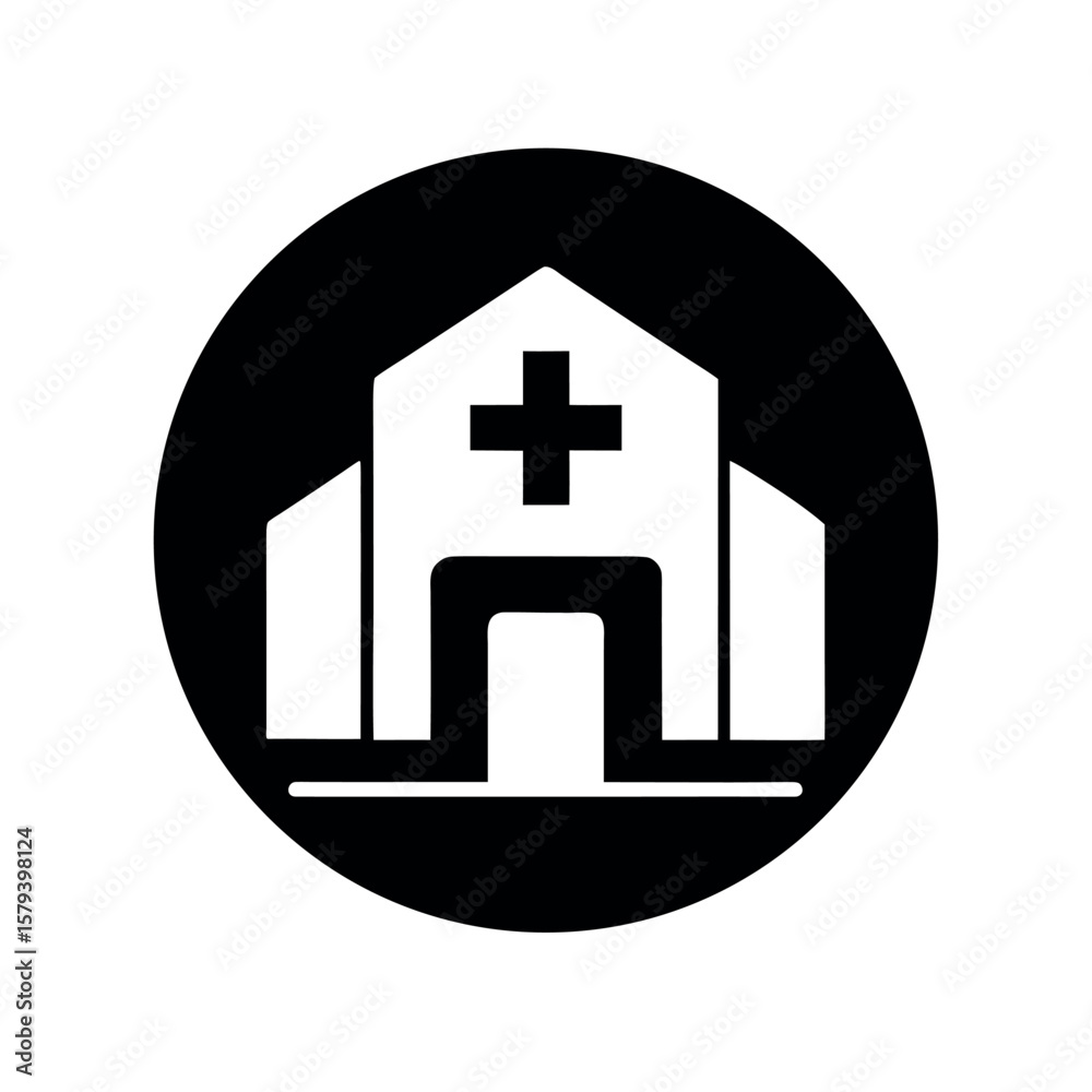 Obraz premium Minimal Clinic Vector Illustration - Medical and Health Technology 