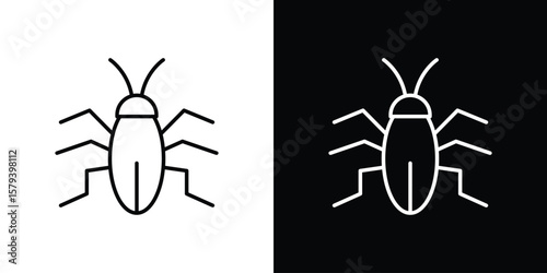 Cockroach icon in outline and solid vector sign for web