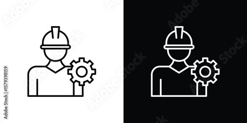 Civil Engineer icon in outline and solid vector sign for web