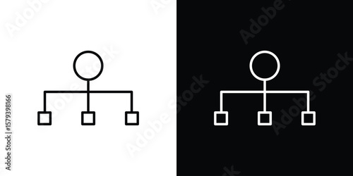 classification icon in outline and solid vector sign for web