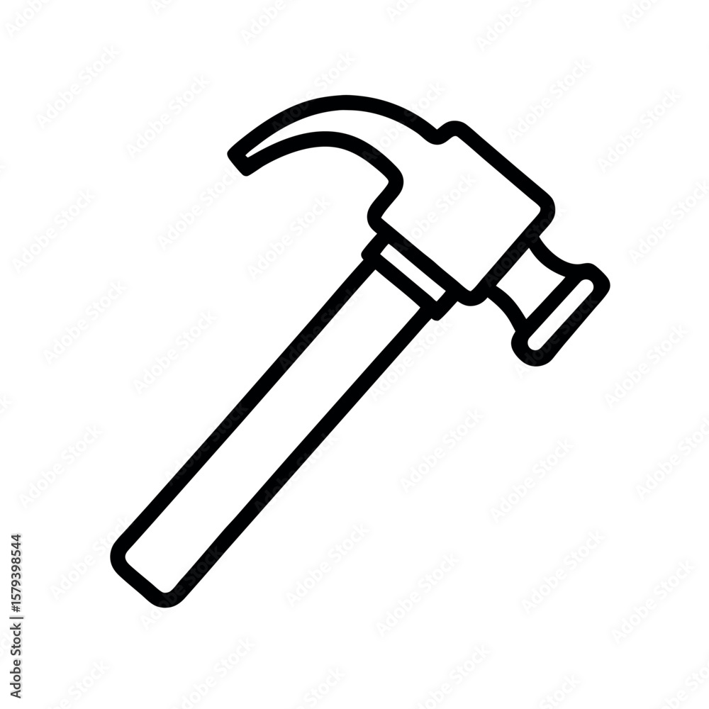 Editable Reflex Hammer Icon on White Background Editable Reflex Hammer Icon on White Background