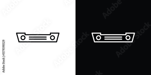 Car bumper icon in outline and solid vector sign for web