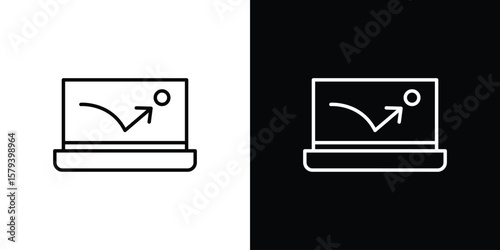 Bounce rate icon in outline and solid vector sign for web