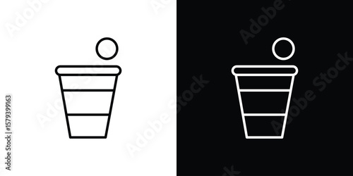 Beer pong icon in outline and solid vector sign for web