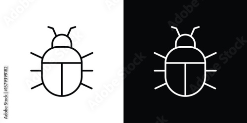 Bedbug icon in outline and solid vector sign for web