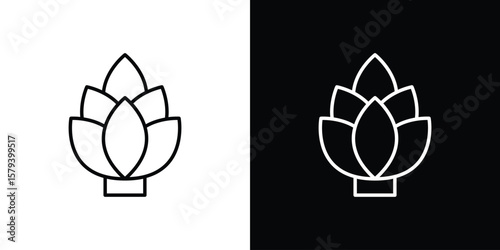 Artichoke icon in outline and solid vector sign for web