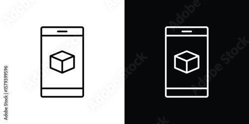 Ar apps icon in outline and solid vector sign for web