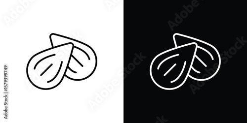 Almond icon in outline and solid vector sign for web