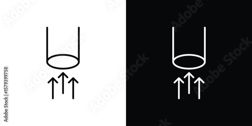 Air suction icon in outline and solid vector sign for web
