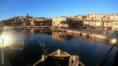 Fishing Boat Leaving Marina at Sunset in Imperia Porto Maurizio