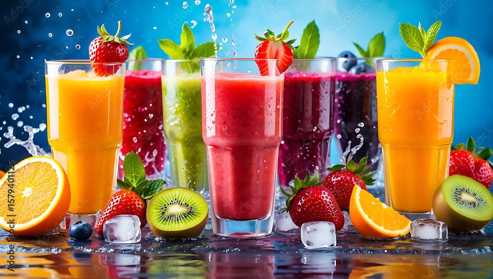 Fototapeta premium fresh fruit cocktail