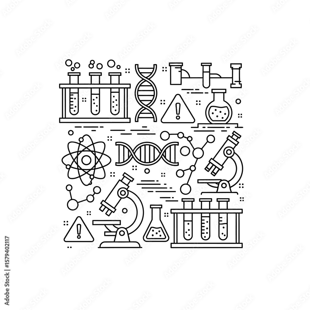 Obraz premium A collection of science icons isolated on white background