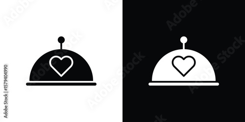 Wedding dinner icon vector glyph pack. Black silhouette icons.