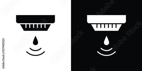 Water sensor icon vector glyph pack. Black silhouette icons.
