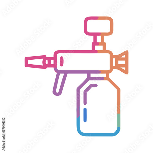 Spray gun illustration in colorful flat design style  