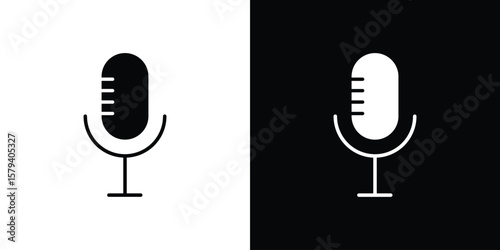 Voice recognition icon vector glyph pack. Black silhouette icons.