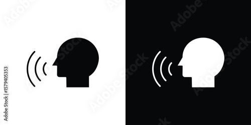 Voice control icon vector glyph pack. Black silhouette icons.