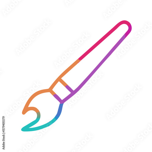 Colorful paintbrush in gradient style for creative projects  