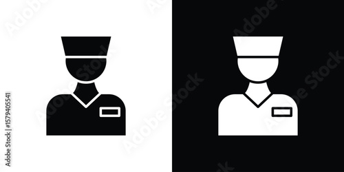 Valet icon vector glyph pack. Black silhouette icons.