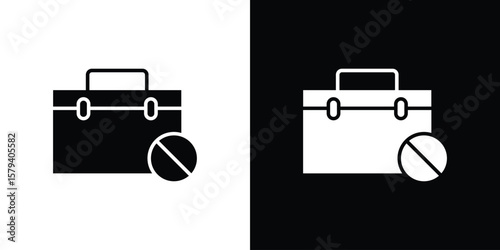 Unemployment icon vector glyph pack. Black silhouette icons.