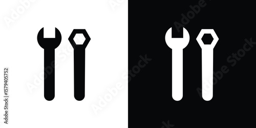 Tools icon vector glyph pack. Black silhouette icons.