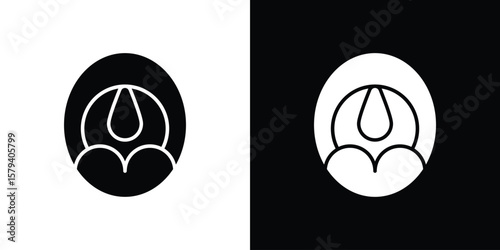 Tonsillitis icon vector glyph pack. Black silhouette icons.