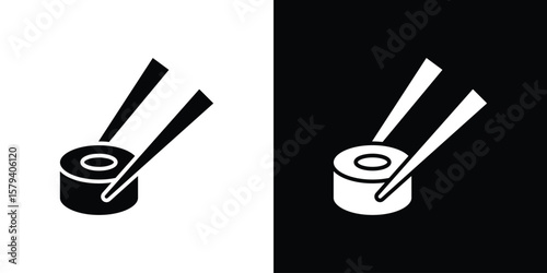 Sushi icon vector glyph pack. Black silhouette icons.