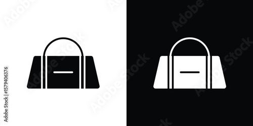 Sports bag icon vector glyph pack. Black silhouette icons.