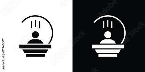 Solarium icon vector glyph pack. Black silhouette icons.
