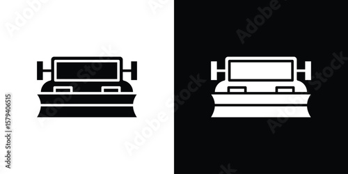 Snowplow icon vector glyph pack. Black silhouette icons.
