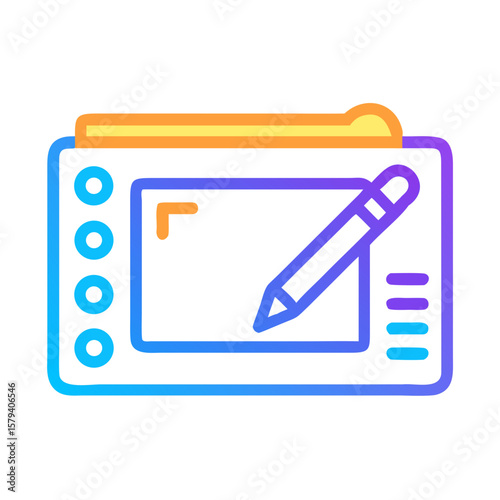 Digital drawing tablet with stylus and user interface features  